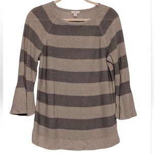 J. Jill Metallic Gray Knit Sweater